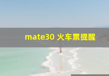 mate30 火车票提醒